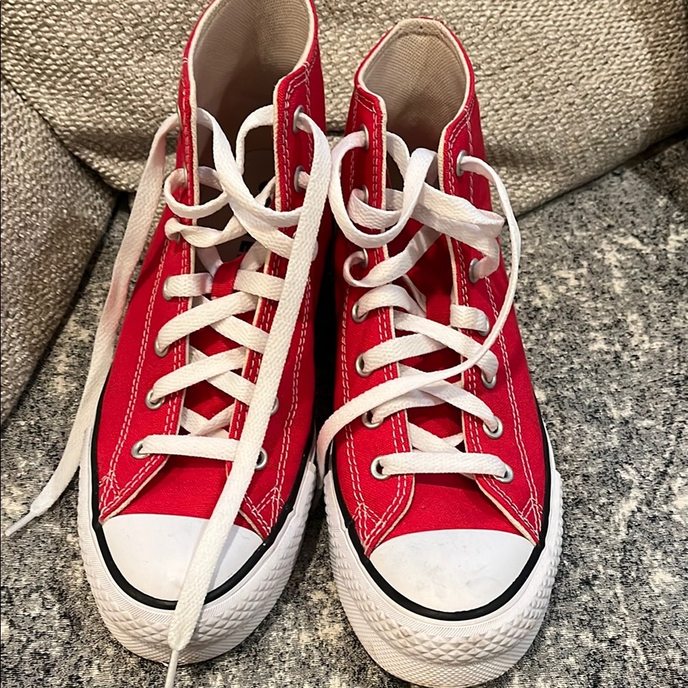 Classic Red High-Top Kids Sneakers